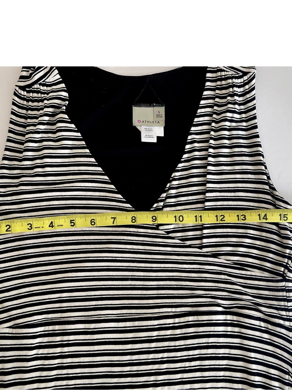 Athleta Reversible Sleeveless Striped Wrap Style Dress Black White Size S - Picture 5 of 10